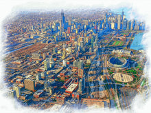 Load image into Gallery viewer, Chicago in Plane View